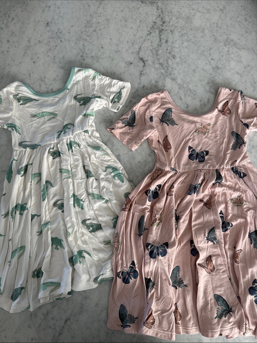 Kyte BABY Toddler Twirl Dress Girls 4T Pink Butterflies 🦋 & White Alligator 🐊 Se